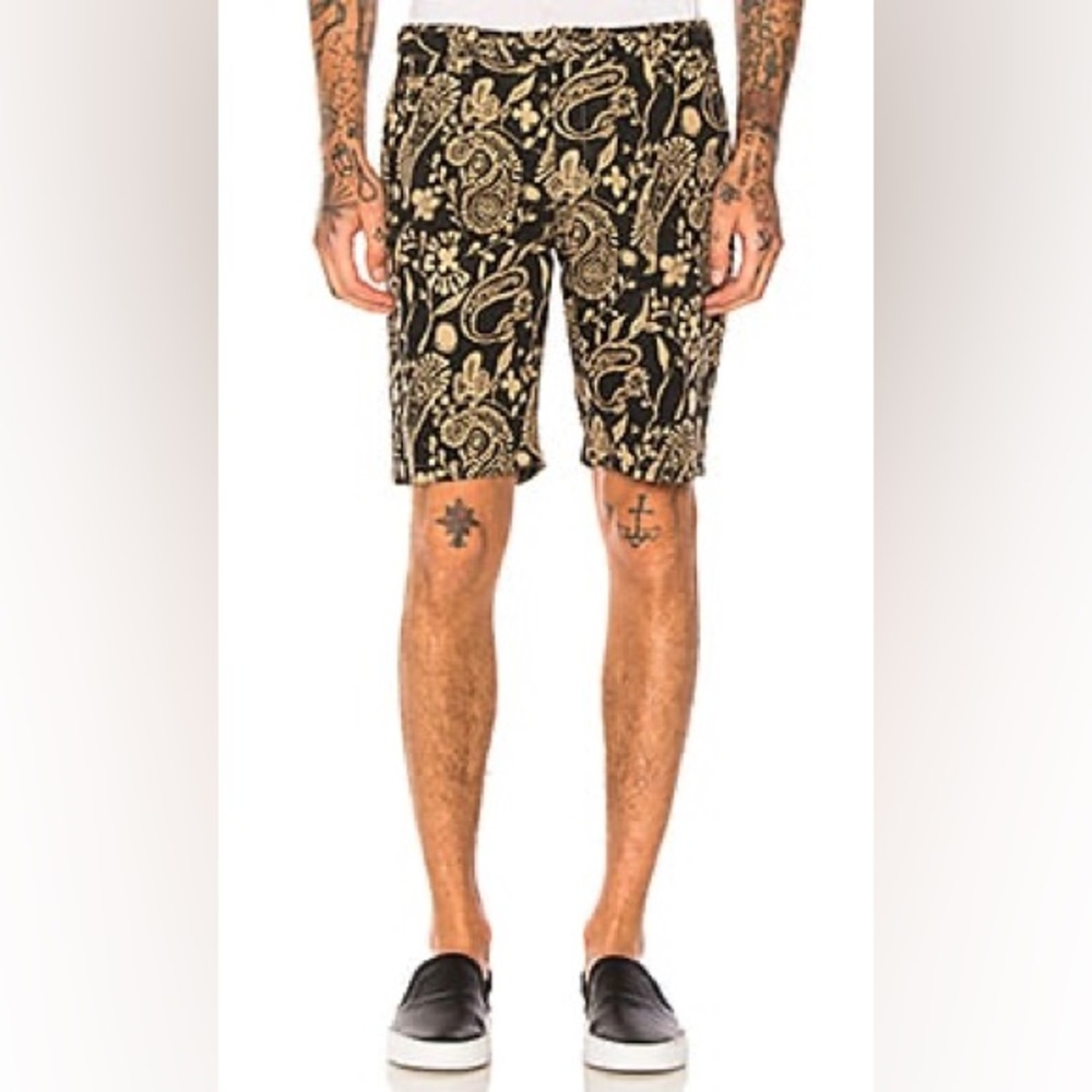 Scotch & Soda Black and Gold Patterned Shorts